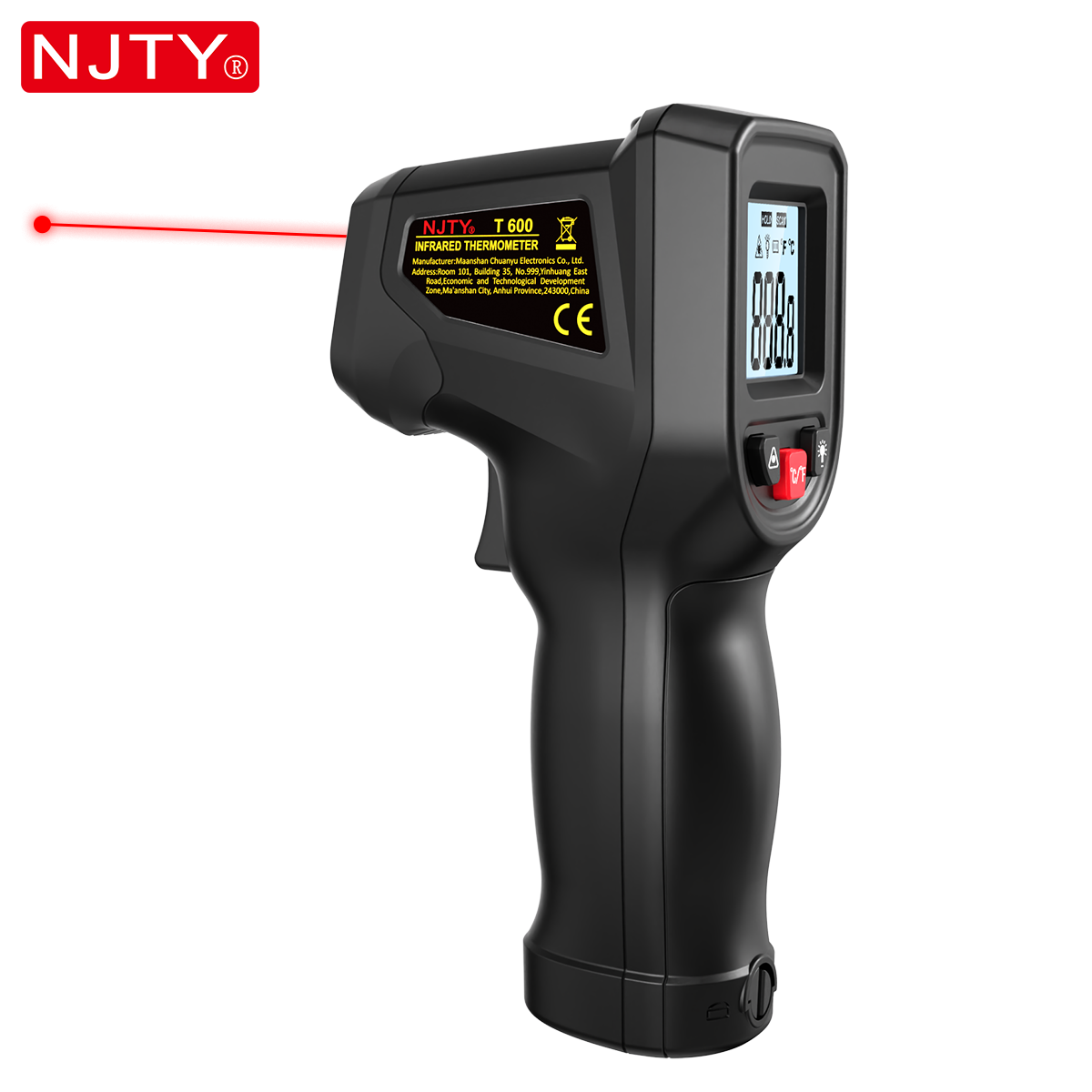 Industrial Laser Temperature - NJTY T600 Infraroodthermometerpistool Contactloos -58 °