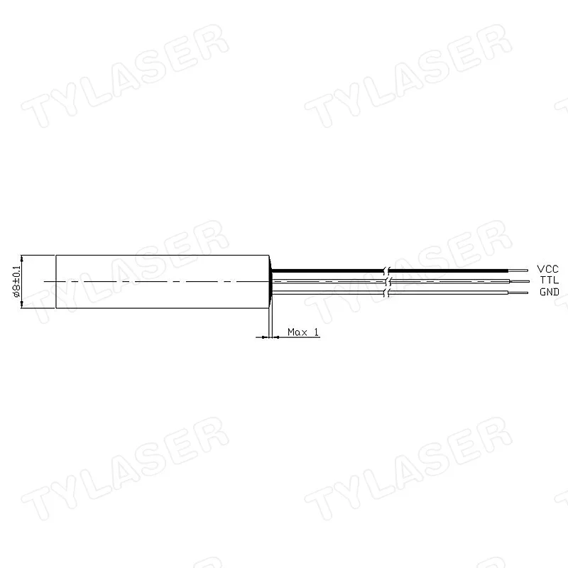 Industrial Grade Laser Pointer - Externe TTL 8mm 635nm Red Dot