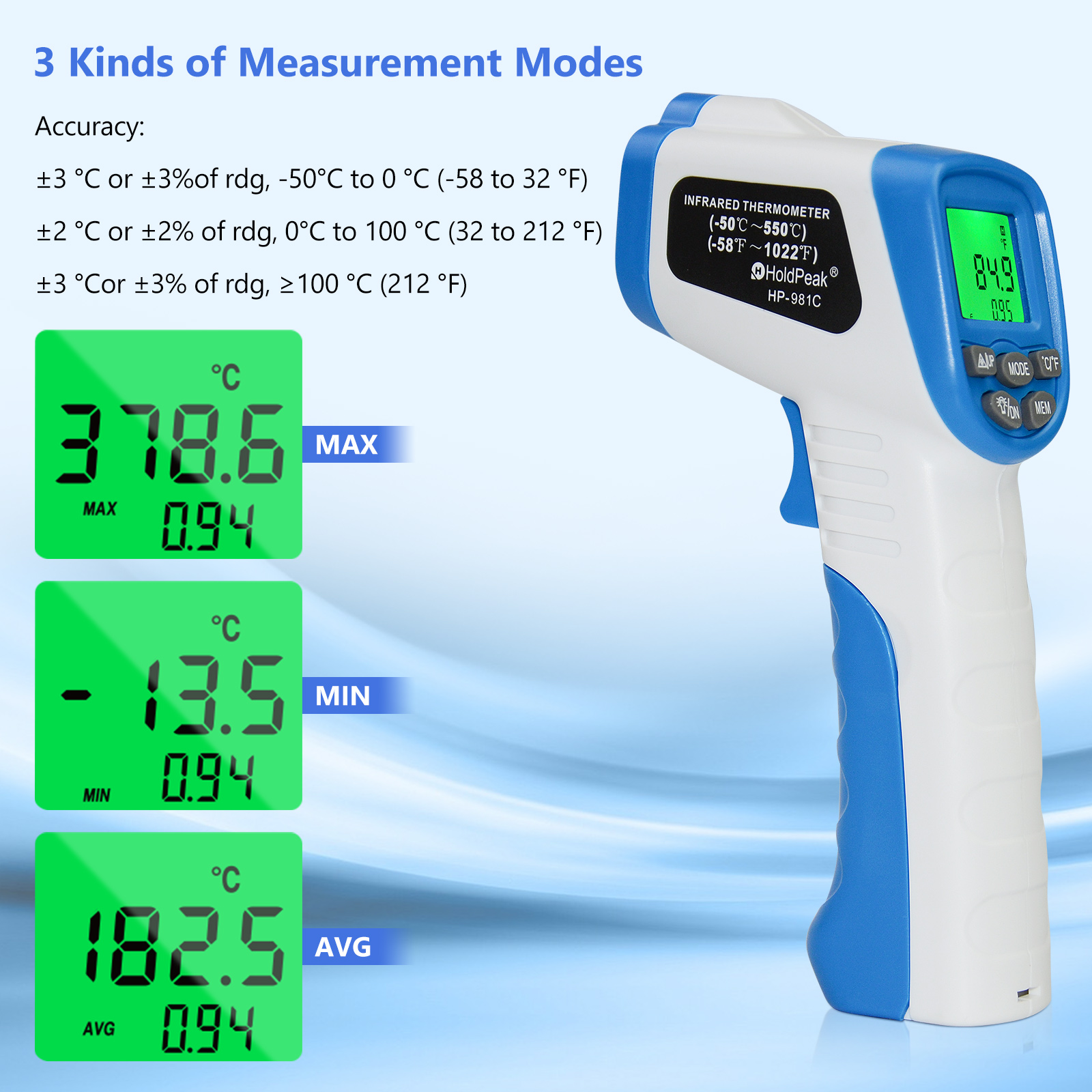 Infraroodthermometer -50 ℃ ~55 - Industrial Laser Temperature recensie en prijs